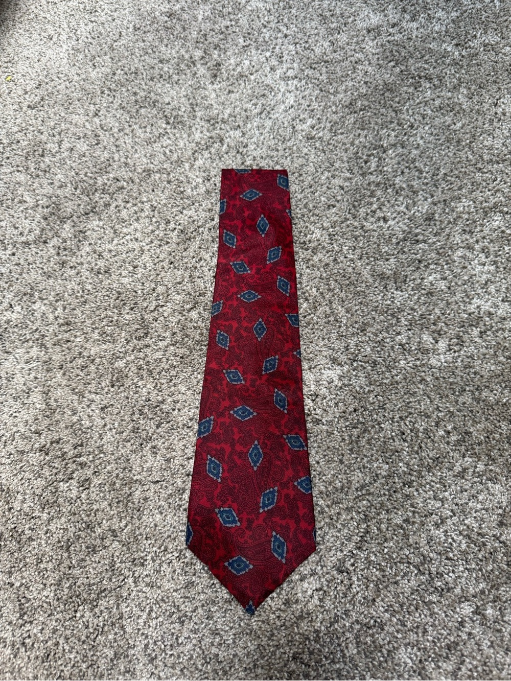 Vintage London Fog Red Geometric Men's Tie